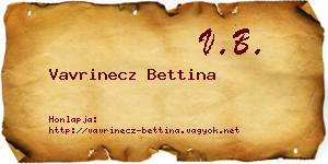 Vavrinecz Bettina névjegykártya